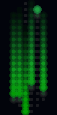 Digital Rain animation on LED earrings