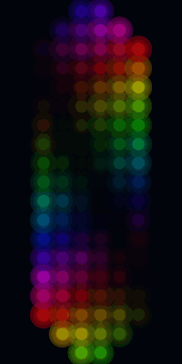 Fluid Rainbow animation on LED earrings